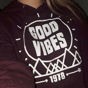 Dark red Good Vibes Hoodie